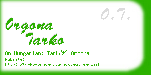orgona tarko business card